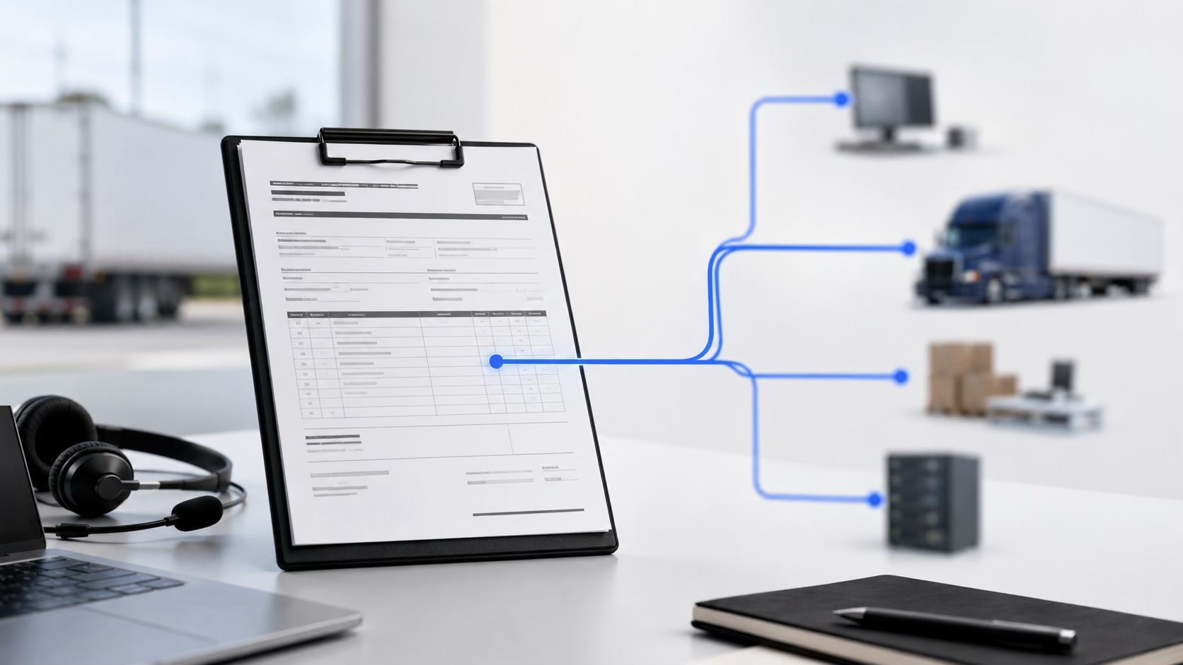 A rate confirmation connected to the TMS, trucks, freight, and back-office systems an AI agent works across