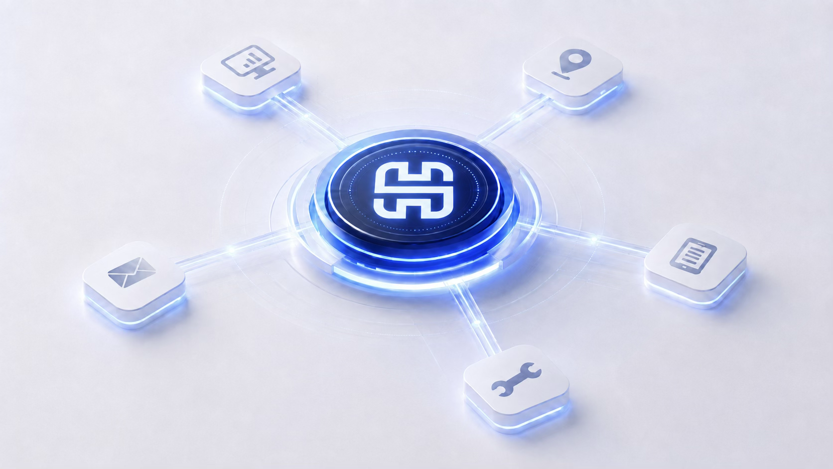 The Hyperscale mark as a hub connecting trucking systems for dispatch, tracking, email, documents, and maintenance